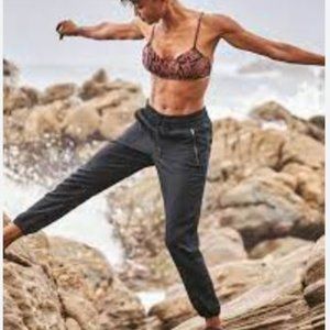 ATHLETA Cabo Linen Jogger Pants, Black, Sz 8